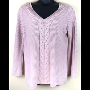 WESTPORT Pullover VNeck Sweater Braid Detail Sz XL